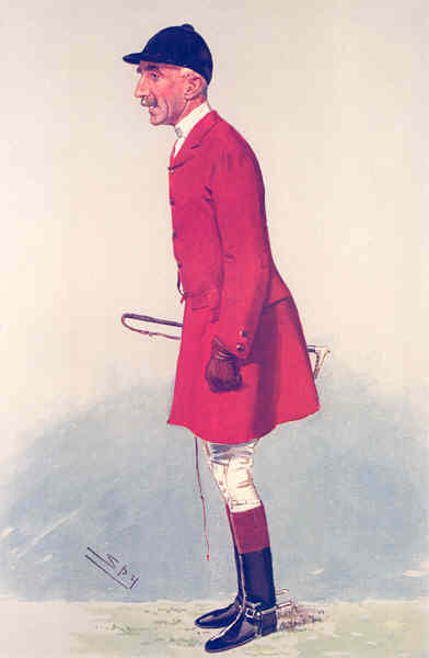 Associate Product VANITY FAIR CARTOON. Mr Evan Hanbury 'Cottesmore' Fox hunters. By Spy 1906
