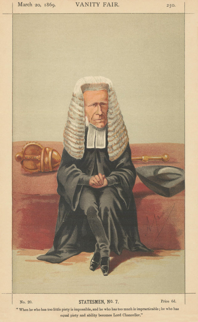 Associate Product VANITY FAIR SPY CARTOON William Wood 'When he who has too little piety…' 1869