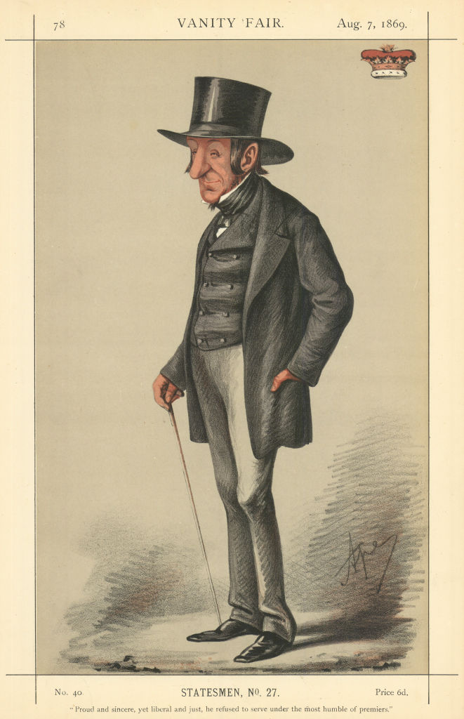 VANITY FAIR SPY CARTOON Duke of Somerset 'Proud & sincere, yet liberal…' 1869