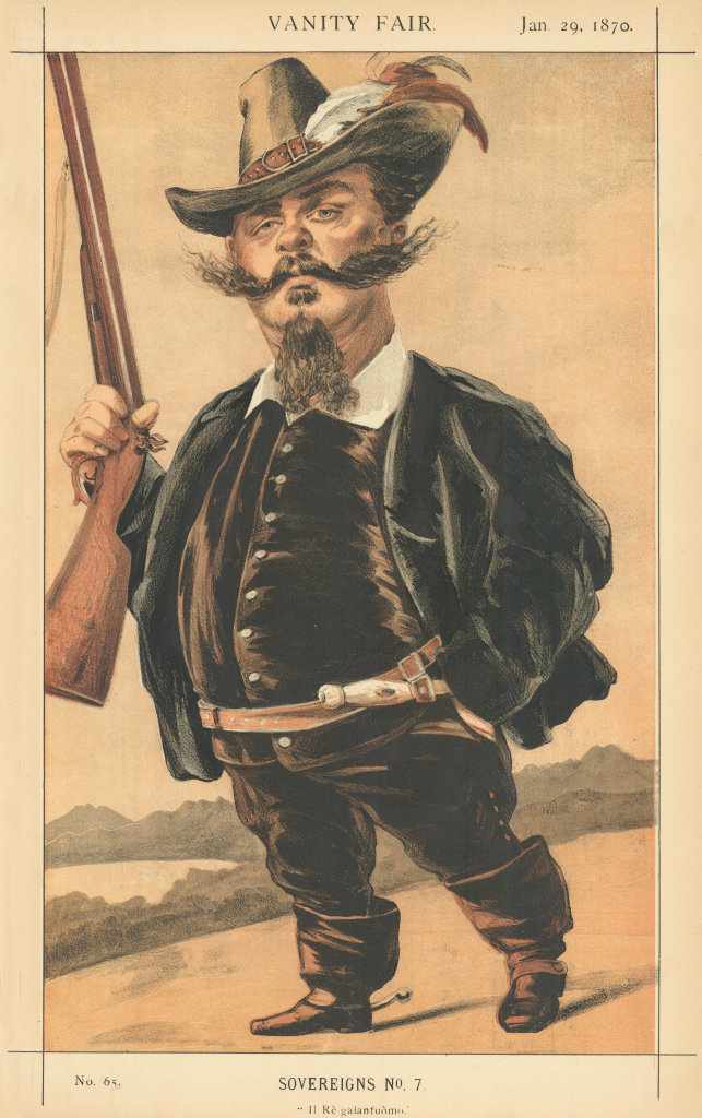 VANITY FAIR SPY CARTOON Victor Emmanuel I 'Il Re Galantuomo' Italy. Coïdé 1870