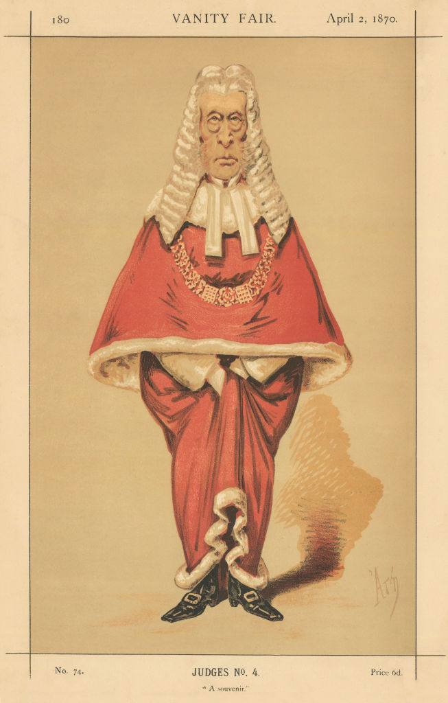 VANITY FAIR SPY CARTOON Sir Frederick Pollock, 'A souvenir' Judges. ATn 1870