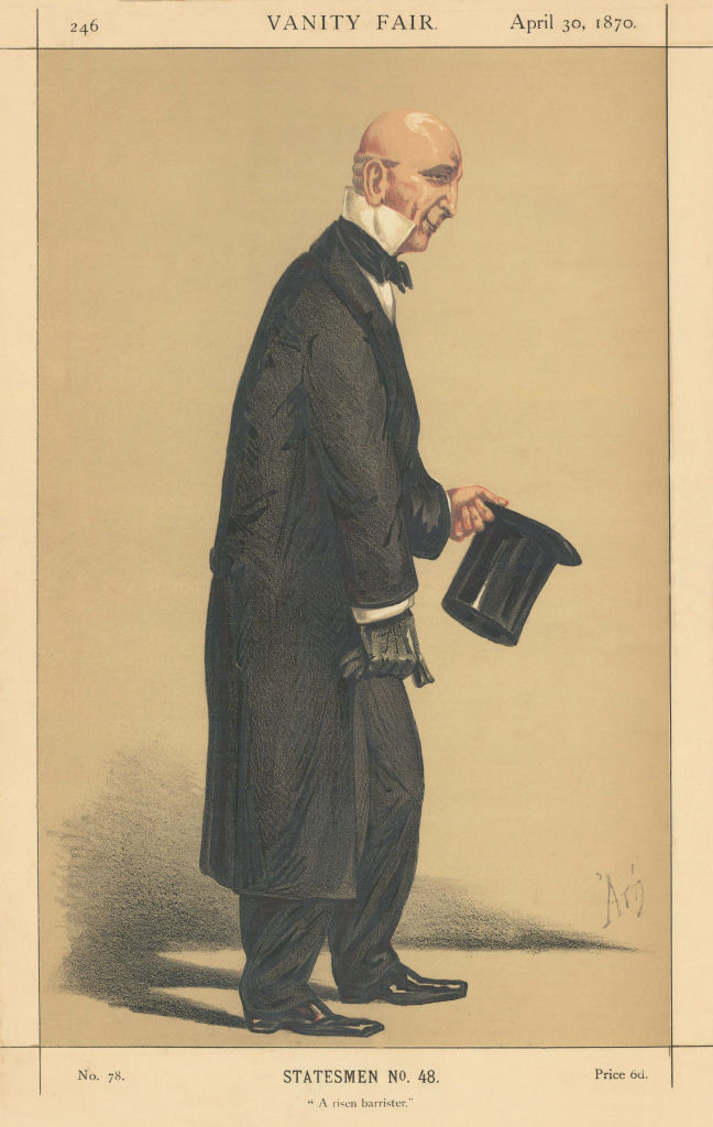 VANITY FAIR SPY CARTOON Sir John D. Coleridge 'A risen barrister' Law. ATn 1870