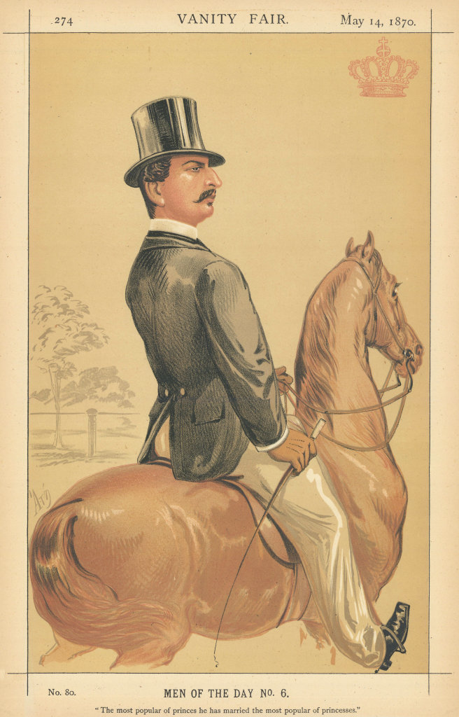 VANITY FAIR SPY CARTOON Prince Teck 'The most popular of princes he has…' 1870