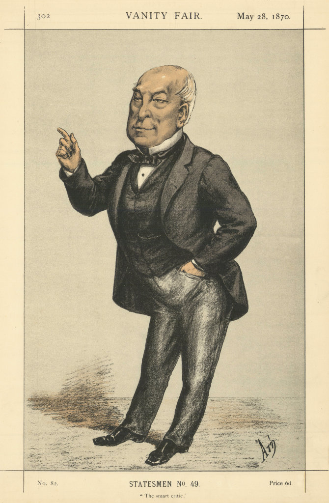 VANITY FAIR SPY CARTOON Ralph Bernal-Osborne 'The smart critic' Politics 1870