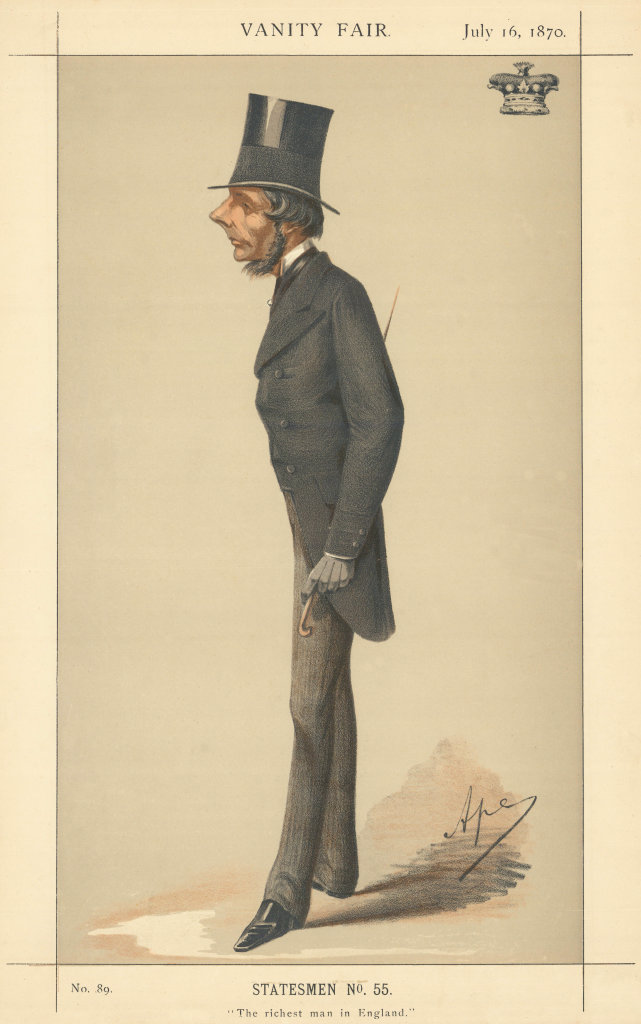 VANITY FAIR SPY CARTOON Marquis of Westminster 'The Richest man in England' 1870