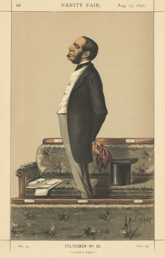 VANITY FAIR SPY CARTOON Charles Newdigate Newdegate 'A Jesuit in disguise' 1870