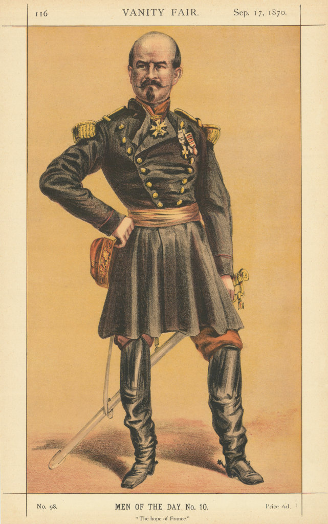 VANITY FAIR SPY CARTOON General Louis-Jules Trochu 'The hope of France' 1870