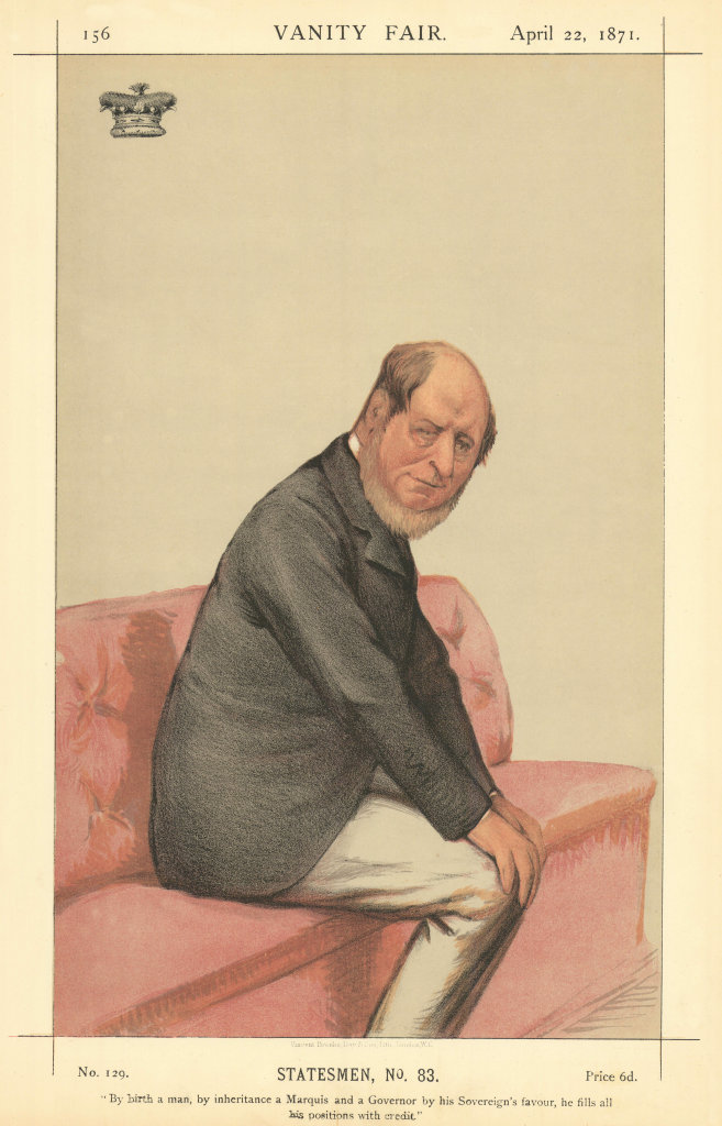 VANITY FAIR SPY CARTOON Marquis Normanby 'By birth a man, by inheritance…' 1871