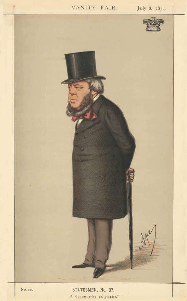VANITY FAIR SPY CARTOON Duke of Marlborough 'A Conservative religionist' 1871