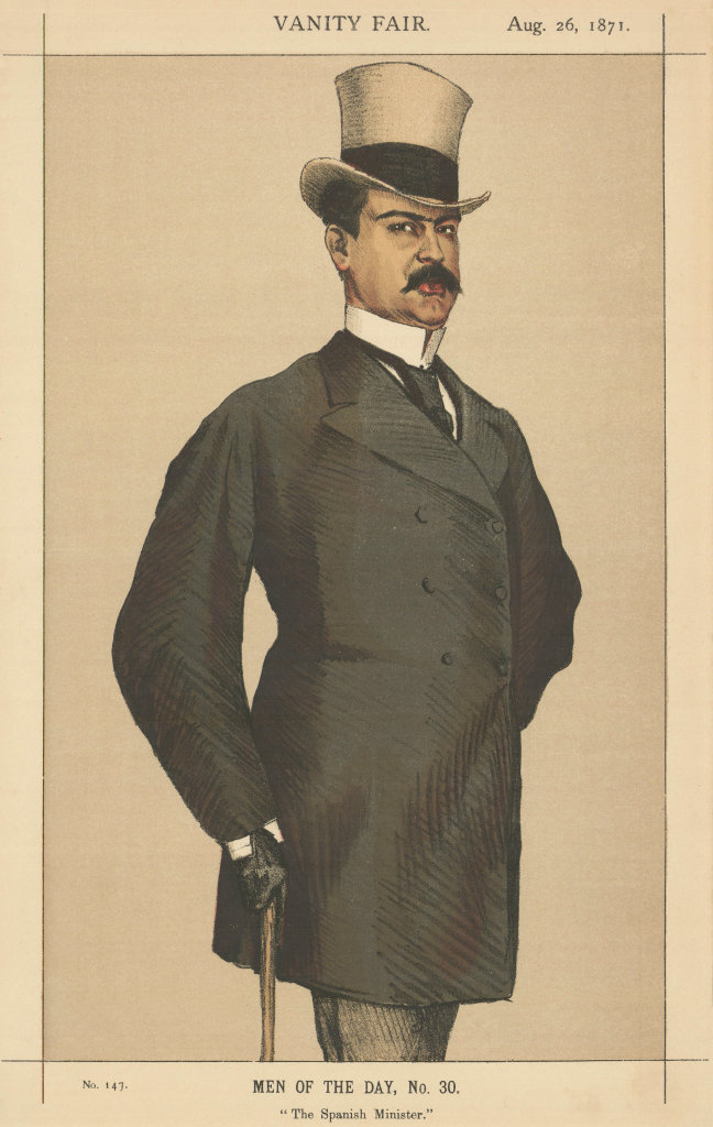 VANITY FAIR SPY CARTOON Manuel Rances y Villanueva 'The Spanish Minister' 1871