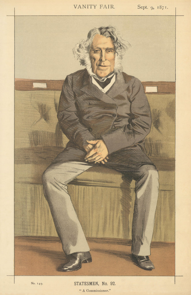 VANITY FAIR SPY CARTOON Russell Gurney 'A Commissioner' Law. Coidé 1871 print