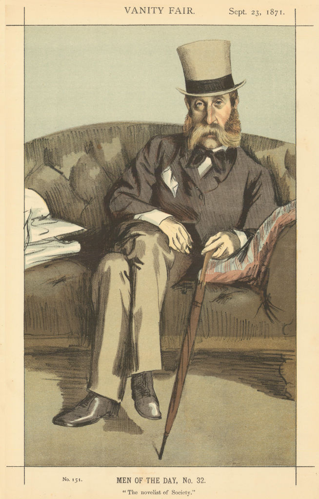 VANITY FAIR SPY CARTOON George Whyte-Melville 'The novelist of Society' 1871