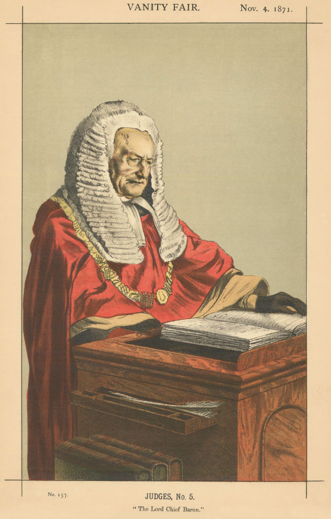 VANITY FAIR SPY CARTOON Sir Fitzroy Kelly 'The Lord Chief Baron' Judges 1871