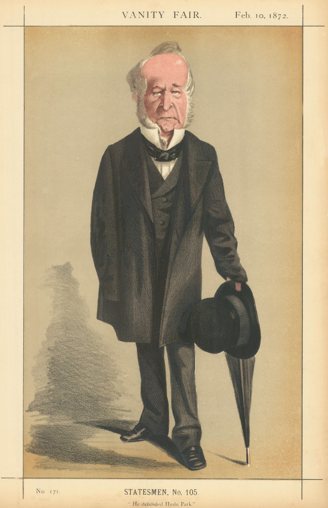 VANITY FAIR SPY CARTOON Spencer Horatio Walpole 'He defended Hyde Park' 1872