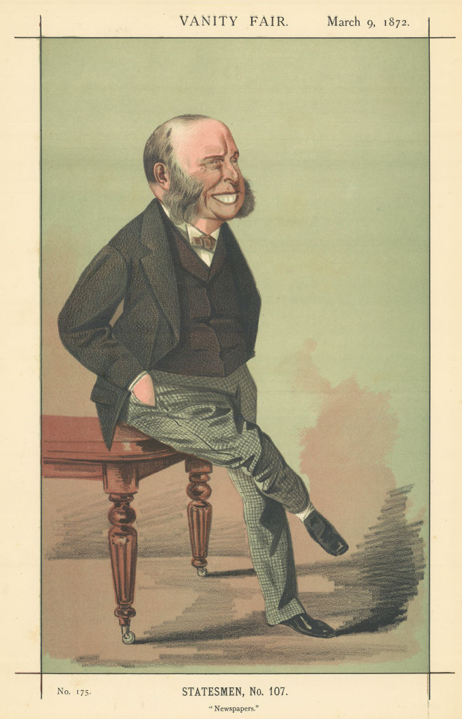 VANITY FAIR SPY CARTOON William Henry/WH Smith 'Newspapers'. Cecioni 1872