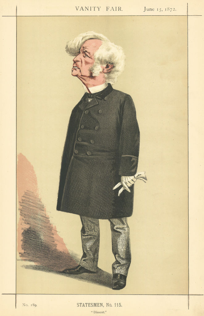VANITY FAIR SPY CARTOON Samuel Morley 'Dissent' Glos. By Cecioni 1872 print