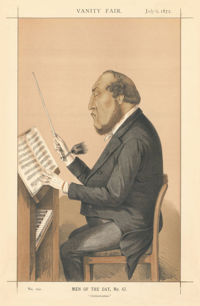 VANITY FAIR SPY CARTOON Sir Michael Costa 'Orchestration' Music. Lyall 1872