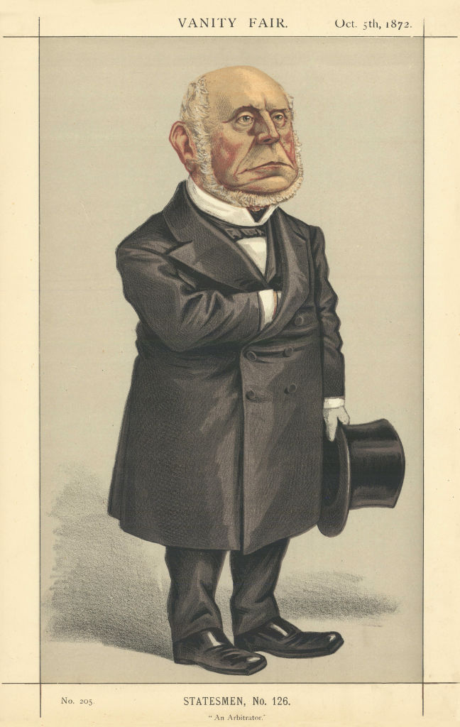 VANITY FAIR SPY CARTOON Charles Francis Adams 'An Arbitrator' USA. By Nast 1872