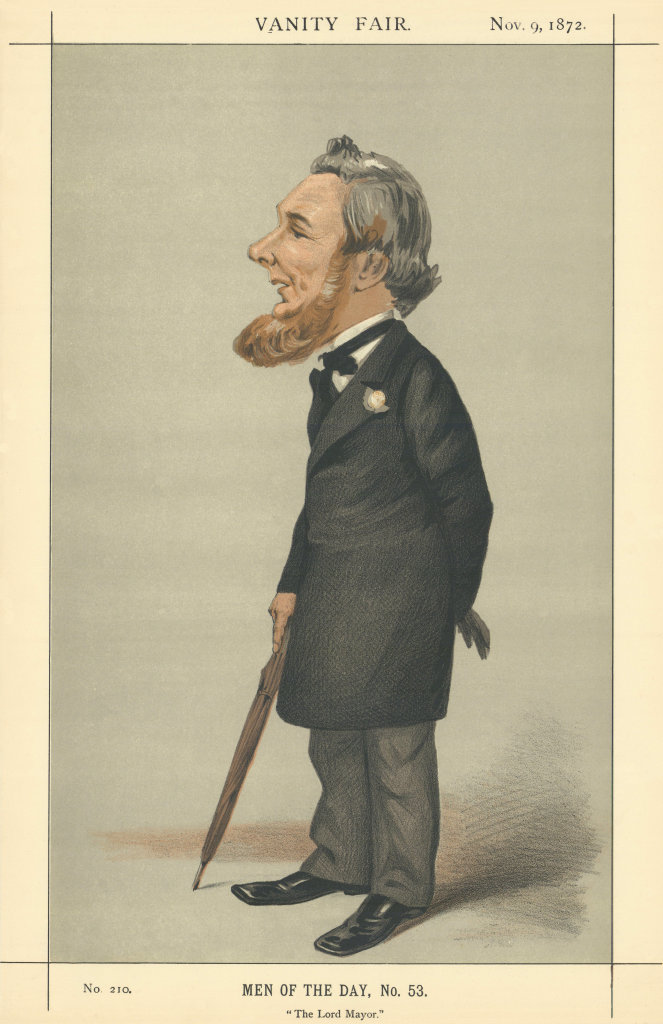 VANITY FAIR SPY CARTOON Sir Sydney Waterlow 'The Lord Mayor'. Cecioni 1872