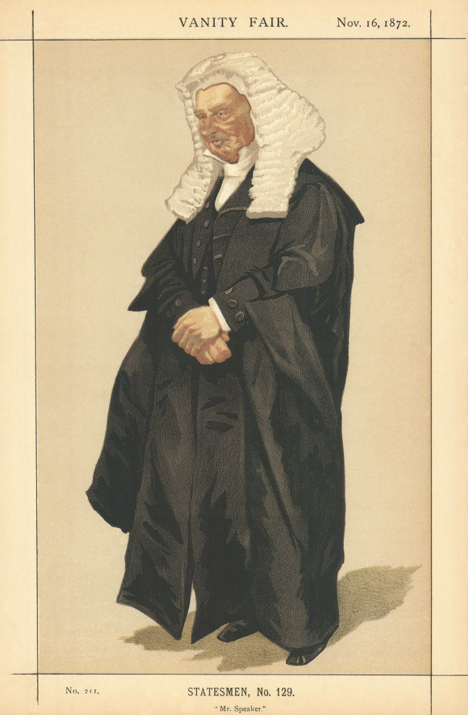 VANITY FAIR SPY CARTOON Henry Bouverie William Brand 'Mr Speaker'. Coïdé 1872