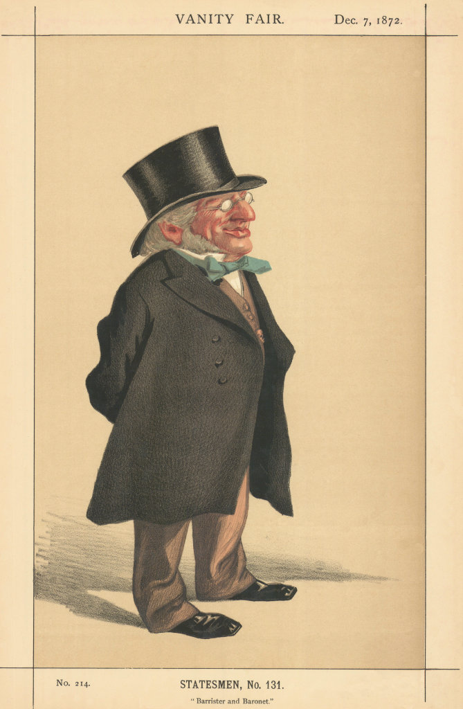 VANITY FAIR SPY CARTOON Sir Francis Henry Goldsmid 'Barrister & Baronet' 1872