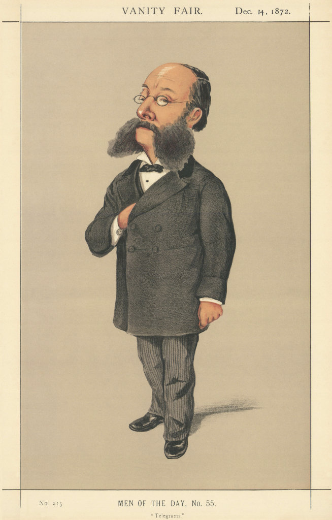 VANITY FAIR SPY CARTOON Baron Paul Julius Reuter 'Telegrams'. Reuters News 1872
