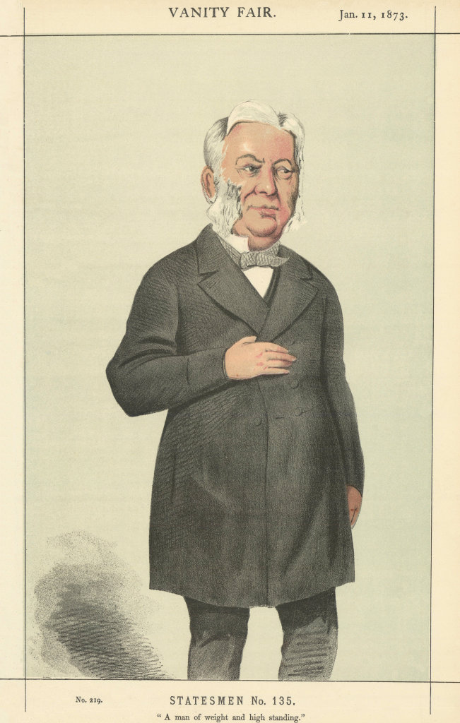 Associate Product VANITY FAIR SPY CARTOON Robert Wigram Crawford 'A man of weight…' BoE 1873