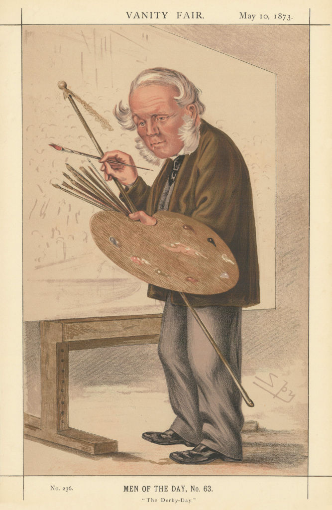 VANITY FAIR SPY CARTOON William Powell Frith RA 'The Derby-Day' Artist 1873