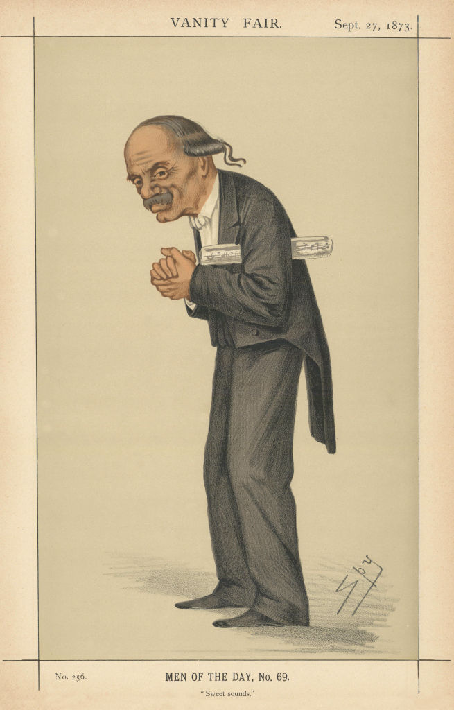 VANITY FAIR SPY CARTOON Sir Julius Benedict 'Sweet sounds' Music 1873 print
