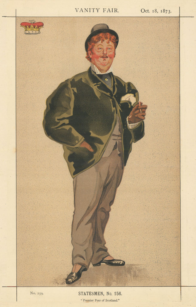 VANITY FAIR SPY CARTOON William Duke of Hamilton 'Premier Peer of Scotland' 1873
