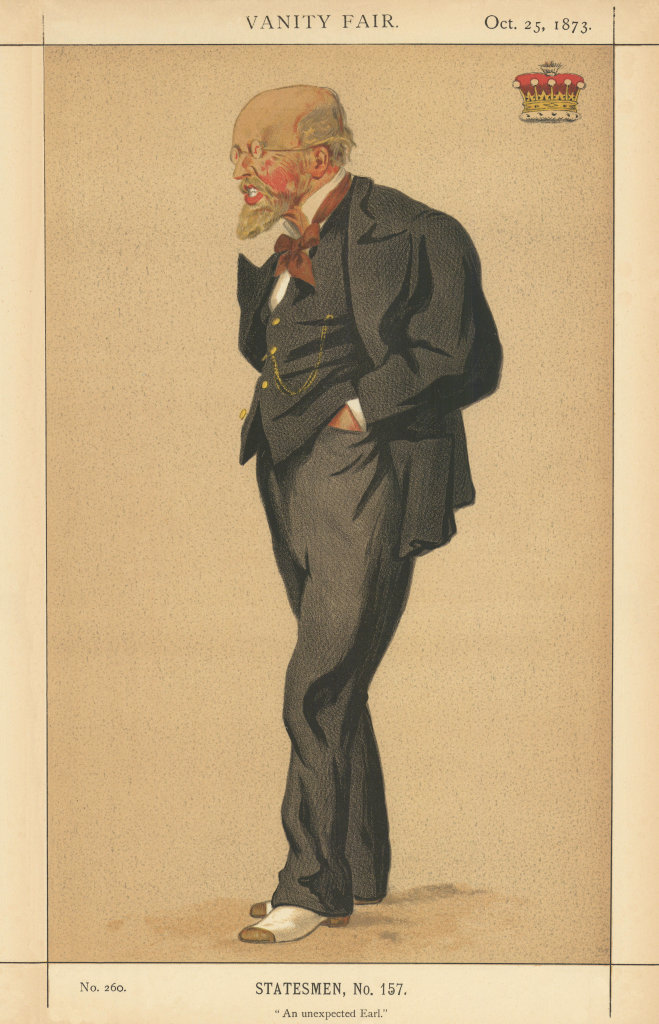VANITY FAIR SPY CARTOON Charles Stanhope 'An unexpected Earl' of Harrington 1873