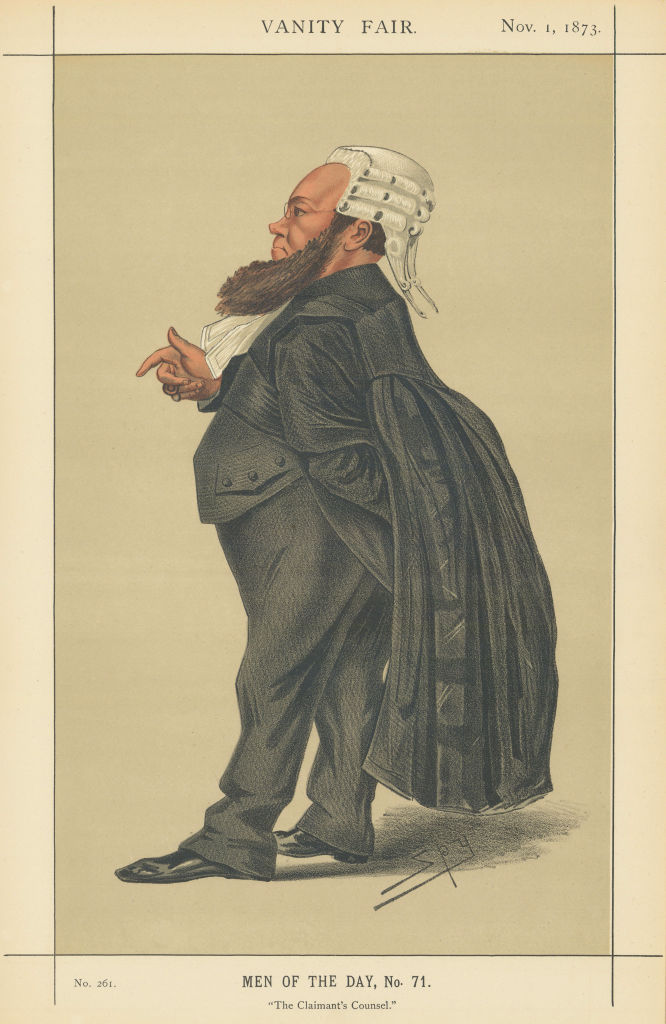 Associate Product VANITY FAIR SPY CARTOON Edward Kenealy QC 'The Claimant's Counsel' Law 1873