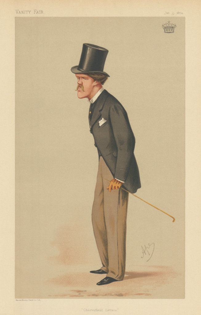 VANITY FAIR SPY CARTOON Earl of Desart 'Chesterfield Letters' Ireland. Ape 1874