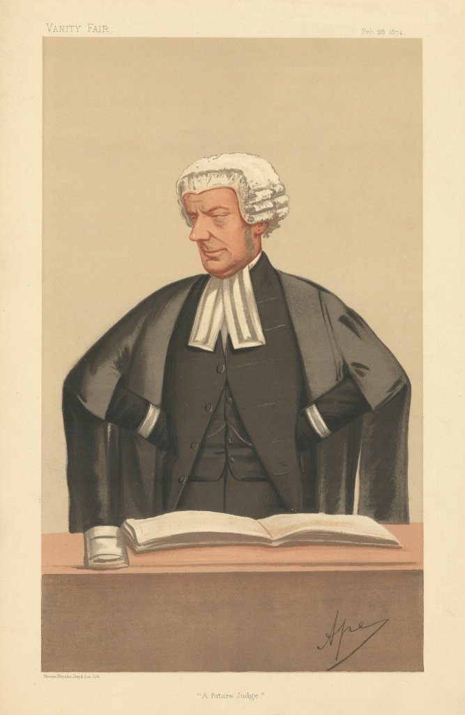 VANITY FAIR SPY CARTOON John Walter Huddleston QC 'A future Judge' Law. Ape 1874