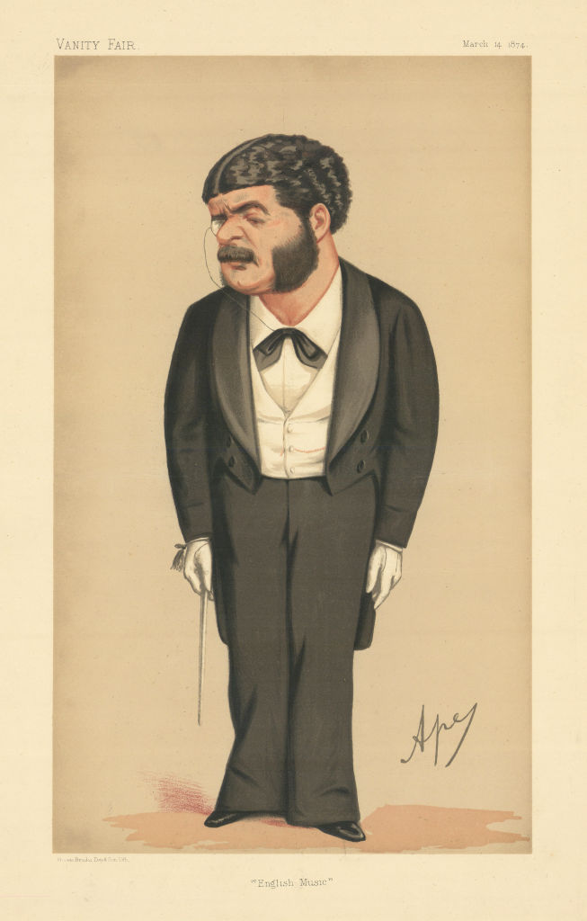 VANITY FAIR SPY CARTOON Arthur Sullivan 'English Music' Opera. By Ape 1874