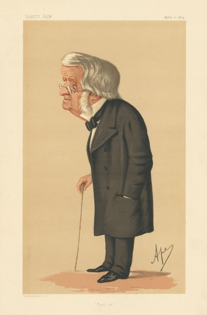 VANITY FAIR SPY CARTOON John Arthur Roebuck 'Tear 'em' Yorks. By Ape 1874