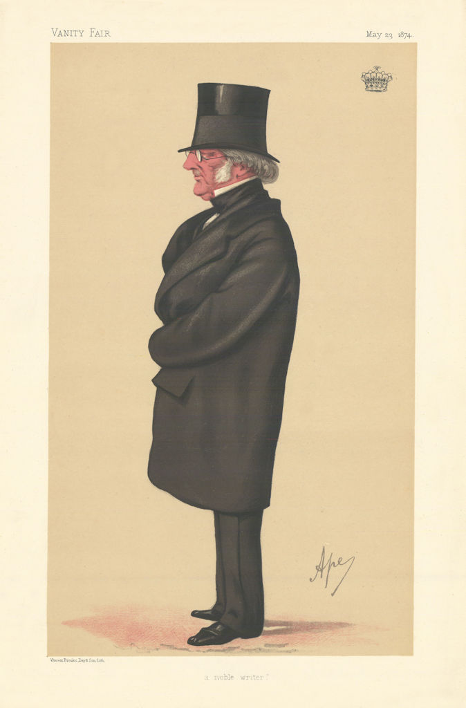 Associate Product VANITY FAIR SPY CARTOON Philip-Henry, Earl Stanhope 'A Noble Writer' Ape 1874
