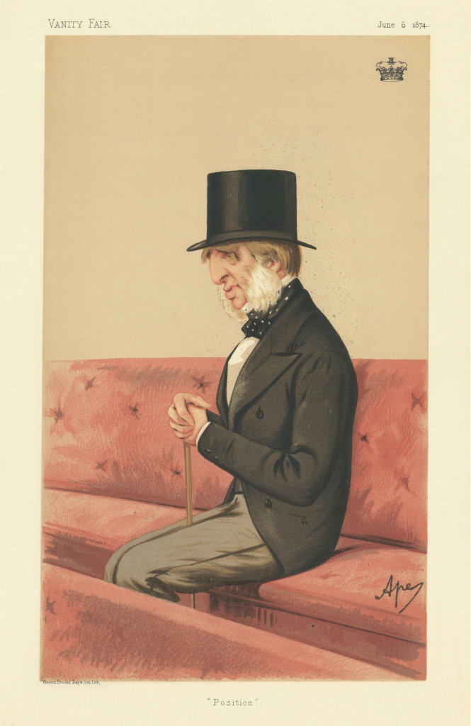VANITY FAIR SPY CARTOON William Cavendish 7th Duke of Devonshire 'Position' 1874