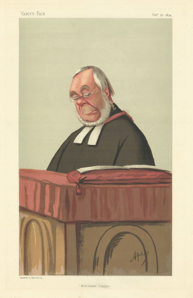 Associate Product VANITY FAIR SPY CARTOON Reverend James Augustus Hessey 'Merchant Taylors' 1874