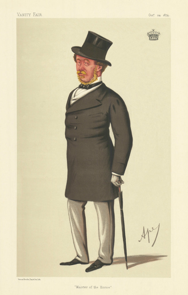 VANITY FAIR SPY CARTOON The Earl of Bradford 'Master of the Horse'. Ape 1874