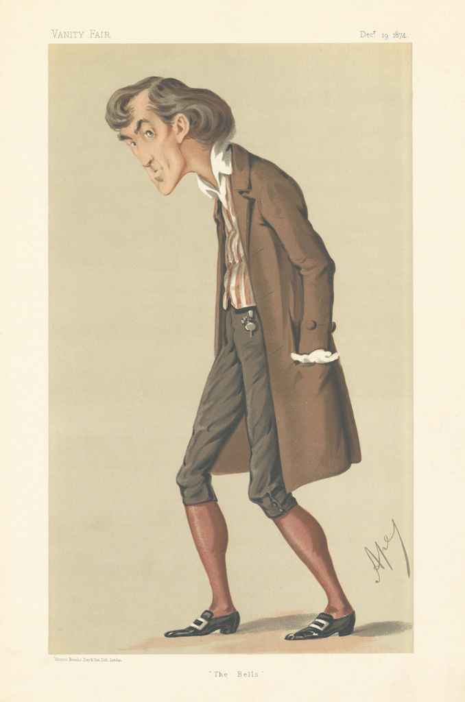 VANITY FAIR SPY CARTOON Henry Irving 'The Bells'. Theatre Actor. By Ape 1874
