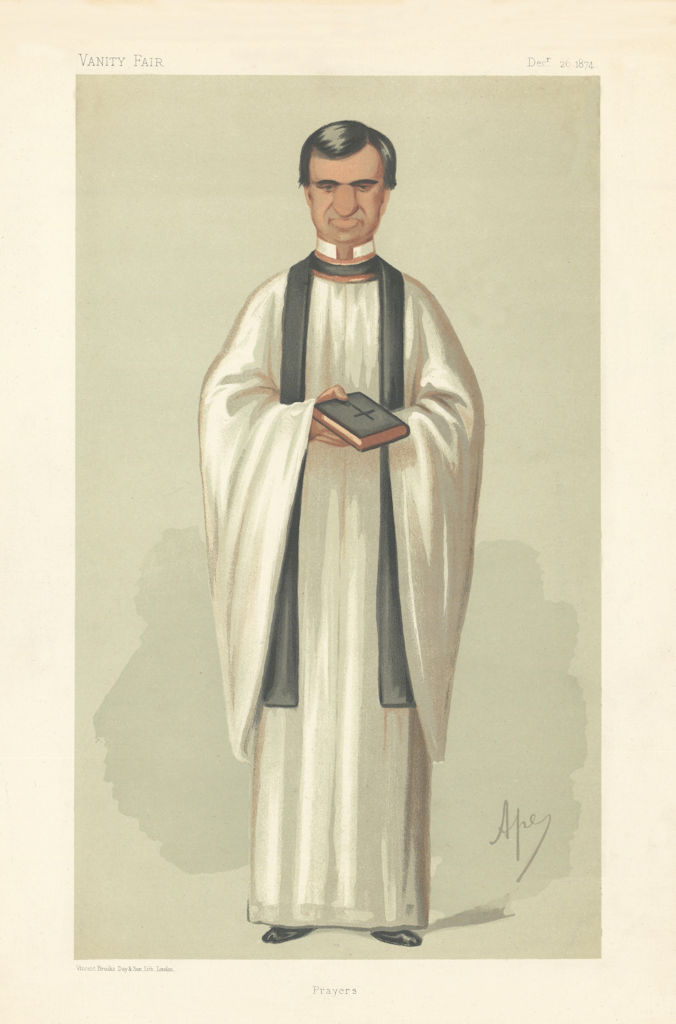 Associate Product VANITY FAIR SPY CARTOON Rev Henry White 'Prayers' Clergy. By Ape 1874 print