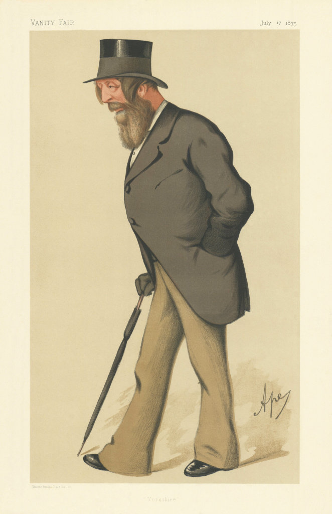 VANITY FAIR SPY CARTOON Frederick Acclom Milbank 'Yorkshire' Yorks. Ape 1875