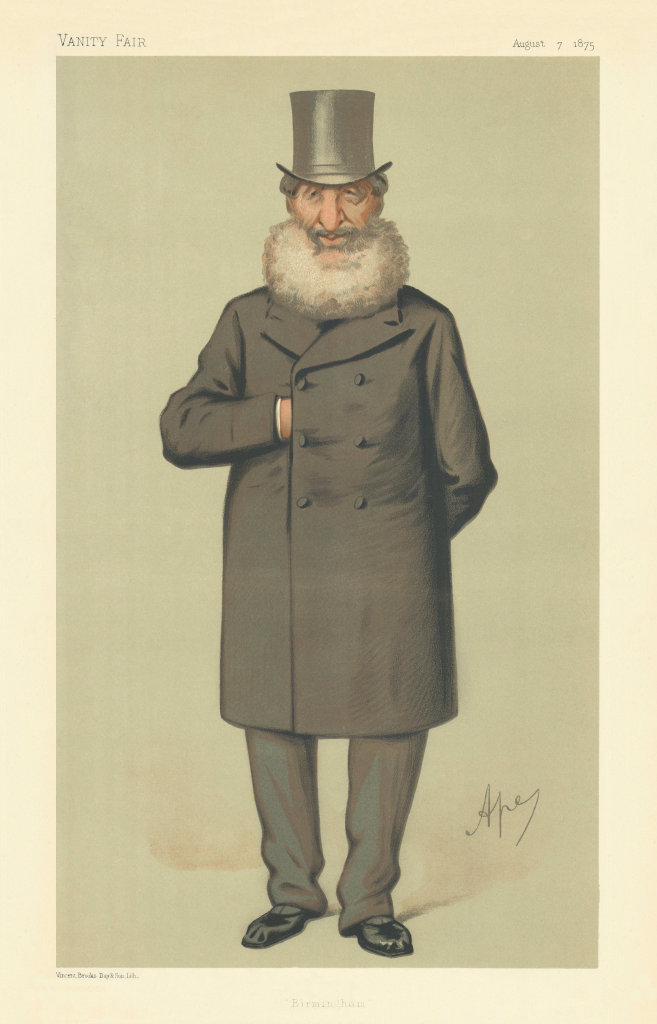 VANITY FAIR SPY CARTOON Philip Henry Muntz 'Birmingham' Warcs. By Ape 1875