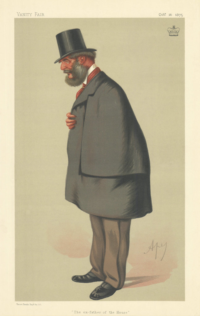 Associate Product VANITY FAIR SPY CARTOON Lord Forester 'The ex-Father of the House'. Ape 1875