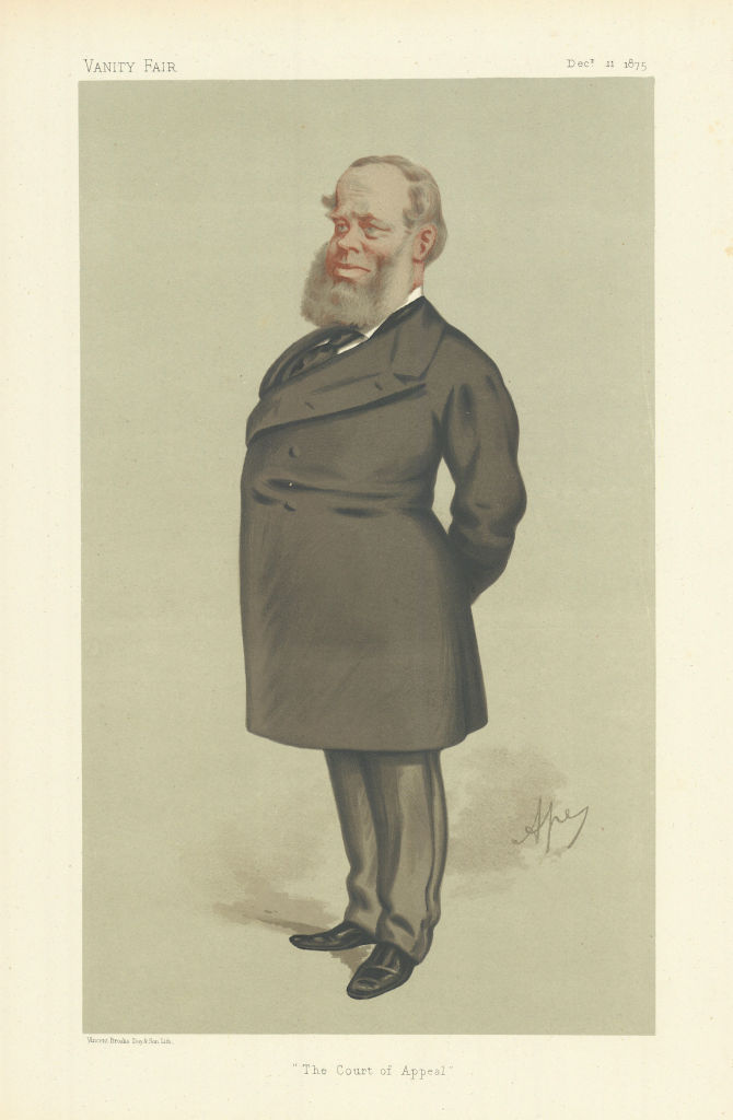 VANITY FAIR SPY CARTOON Sir Richard Baggallay 'The Court of Appeal' Judge 1875