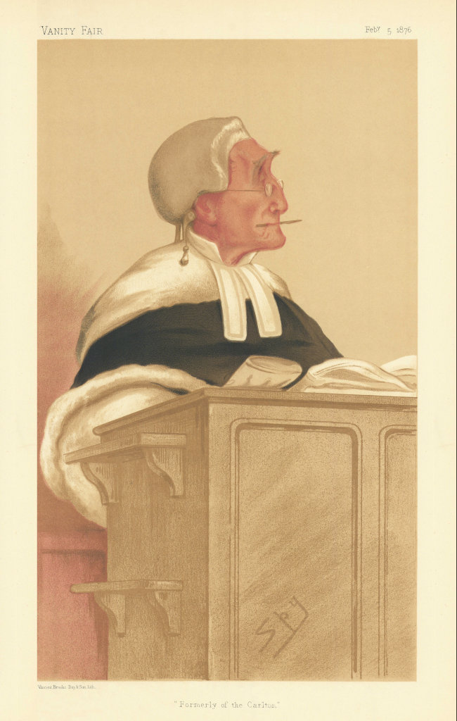 VANITY FAIR SPY CARTOON Anthony Cleasby 'Formerly of the Carlton' Judge 1876