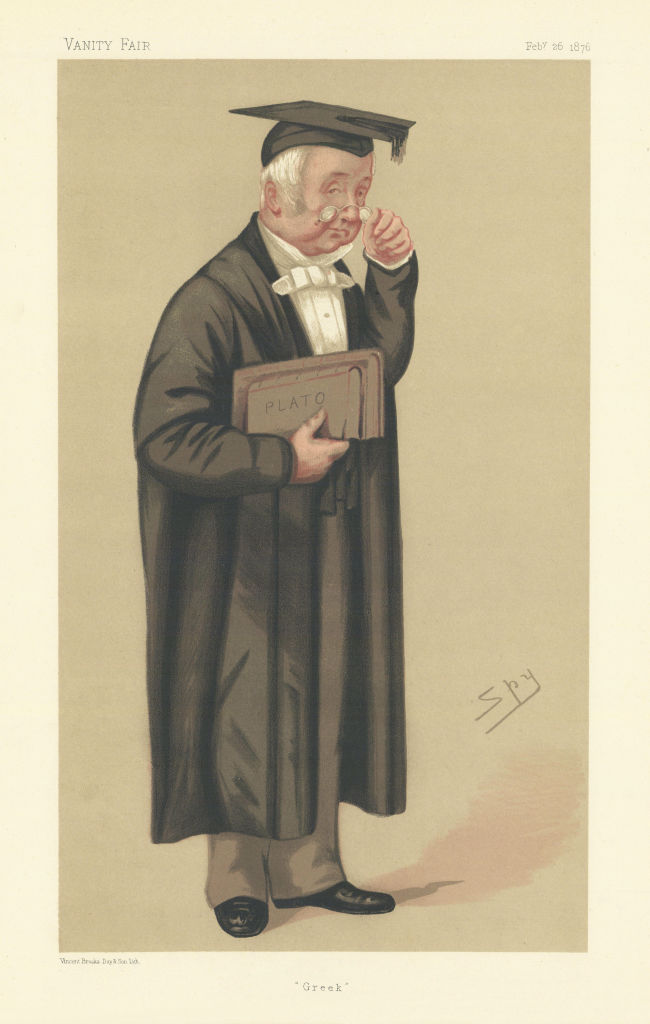 VANITY FAIR SPY CARTOON Rev Benjamin Jowett MA 'Greek' Clergy 1876 old print