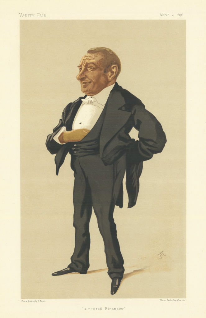 VANITY FAIR SPY CARTOON Henry Louis Bischoffsheim 'a retired Financier' 1876