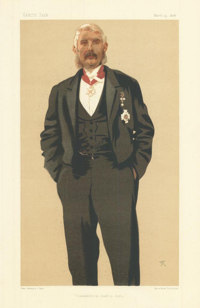 VANITY FAIR SPY CARTOON Frederick Haines 'Commander in chief in India' 1876